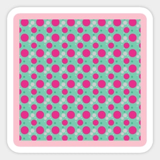 MOD Bubbles Mint Magenta Pink Polka Dots Modern Print Sticker